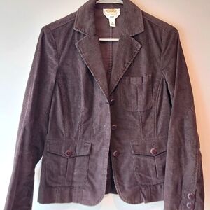 Talbots stretch corduroy size 4 cotton blend women's brown jacket blazer
